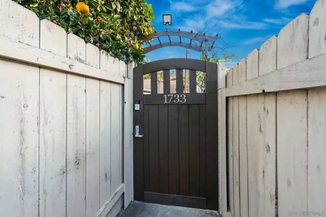 a view of a wooden door