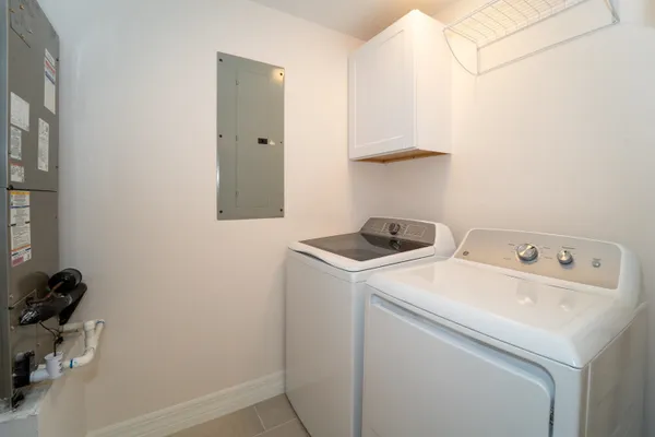 a view of a hallway with shower