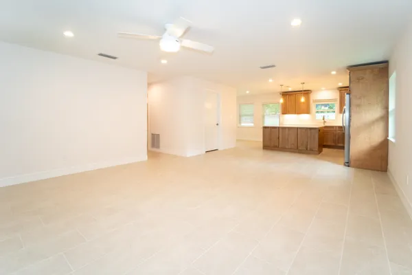 an empty room with windows
