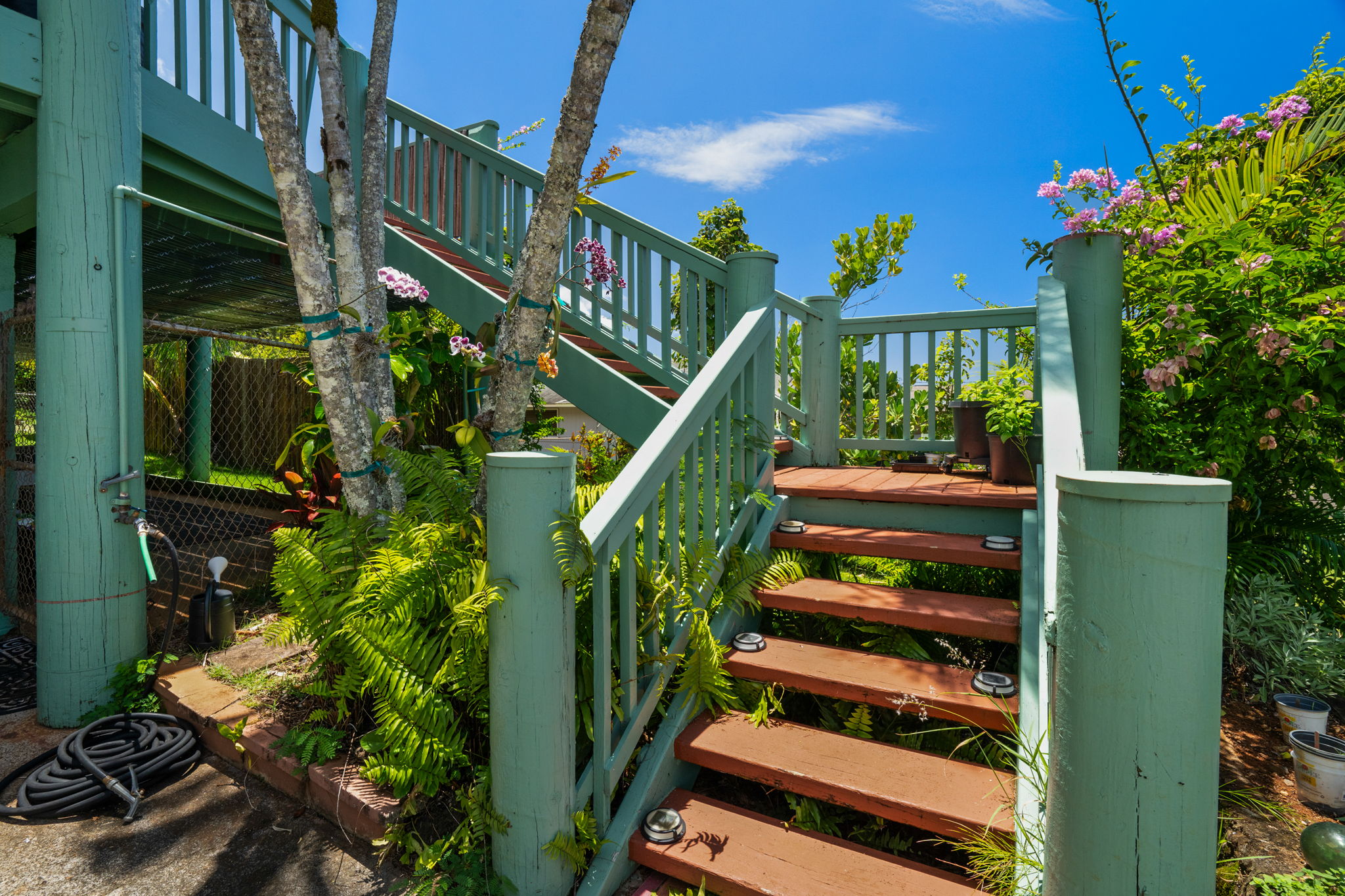 3748 Kikee Road Kalaheo, HI 96741 - Photo 11 of 27 a view of stairs and flowers