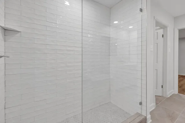 a bathroom with a shower