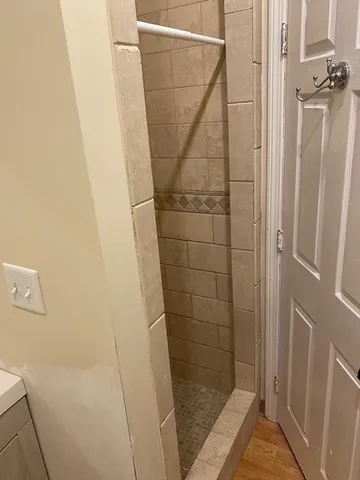 a bathroom with a shower