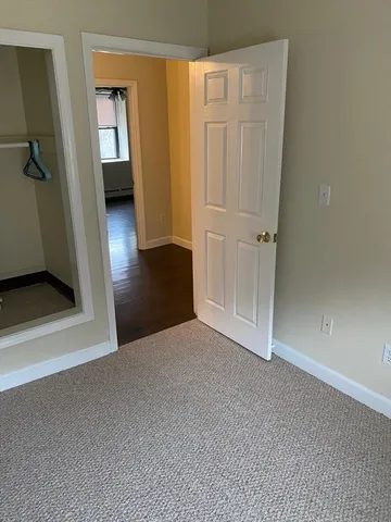 an empty room with closet