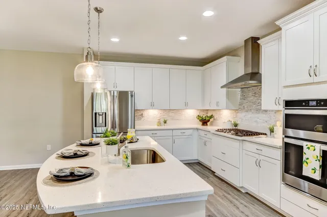 a close view of a stove in the kitchen