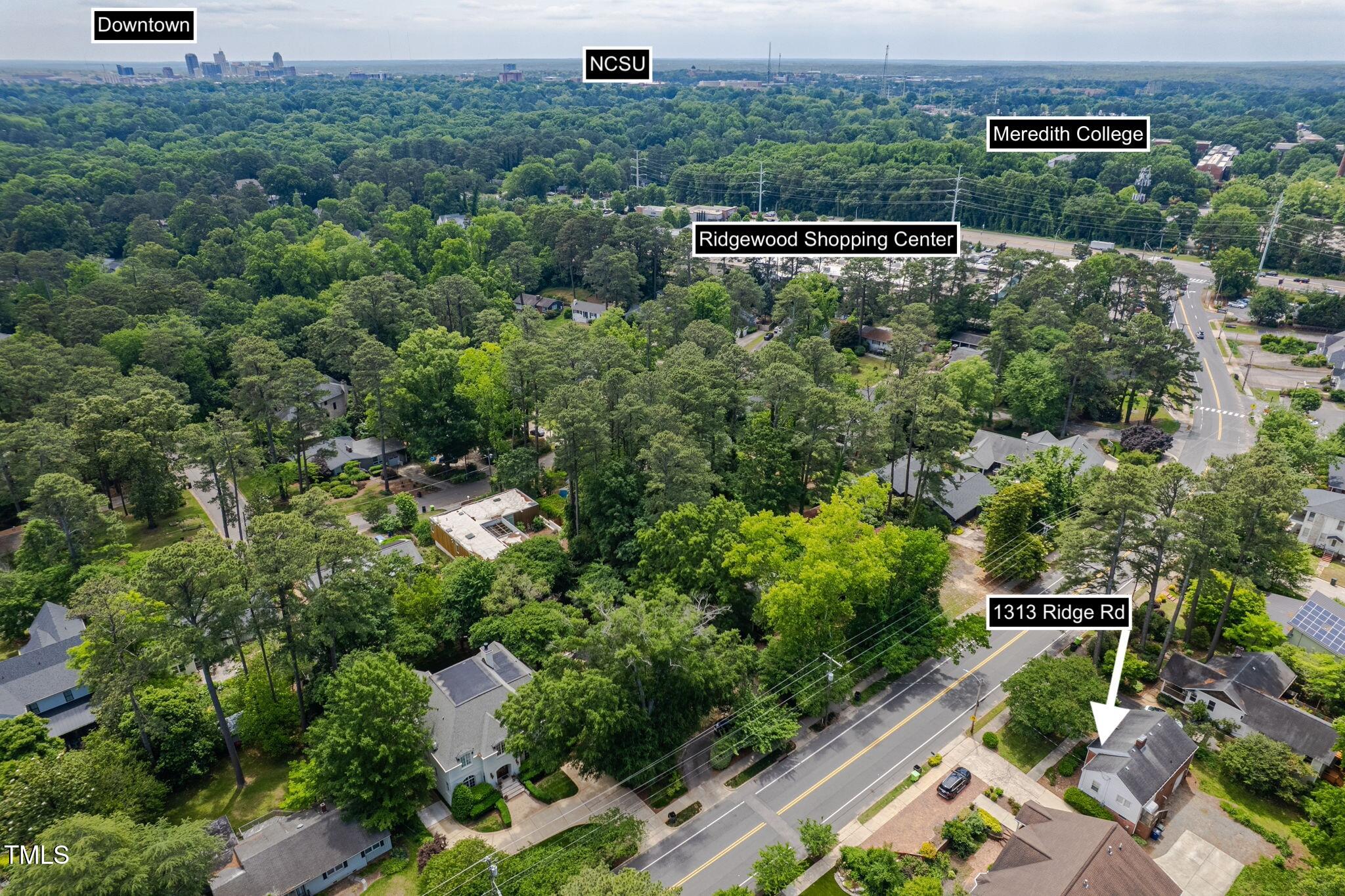 1313 Ridge Road Raleigh, NC 27607 - Photo 2 of 37 an aerial view of multiple house