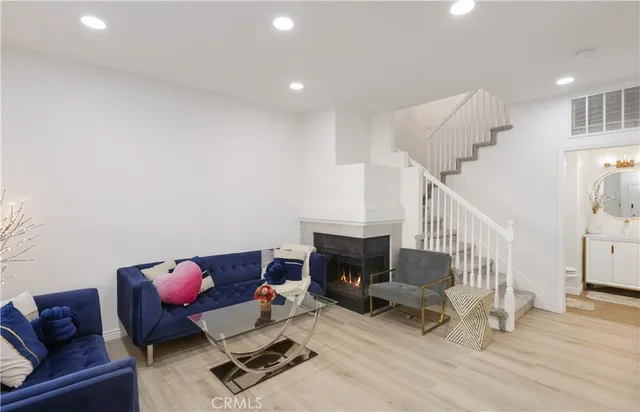 a living room with furniture