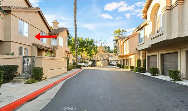 a view of a street with buildings
