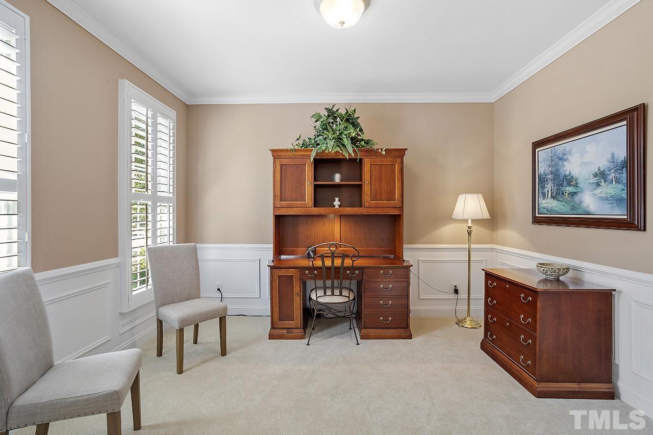101 Timber Hitch Road Cary, NC 27513 - Photo 22 of 48 Office with French Doors and Built-in bookcases.