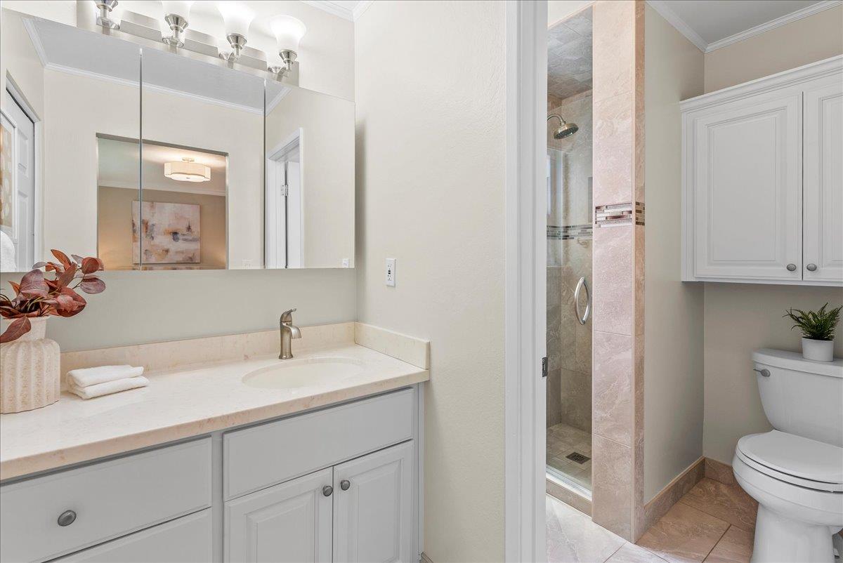 1648 Mt Rainier Avenue Milpitas, CA 95035 - Photo 26 of 34 a bathroom with a toilet a sink and a mirror