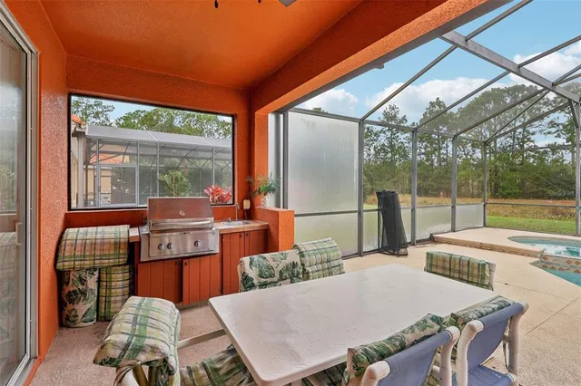 a outdoor space with furniture