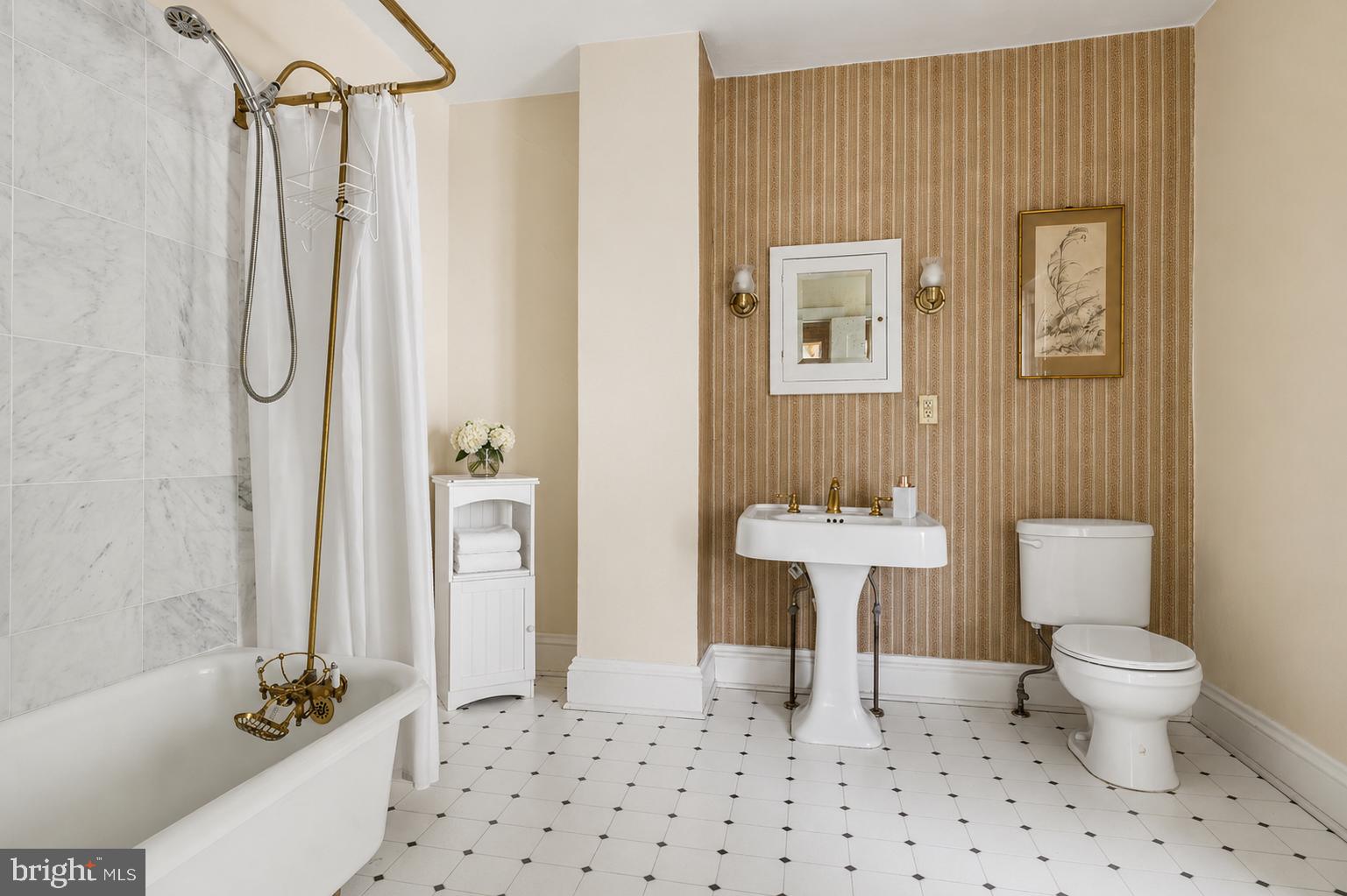 433 Easton Road Riegelsville, PA 18077 - Photo 22 of 43 spacious hall bathroom with clawfoot tub