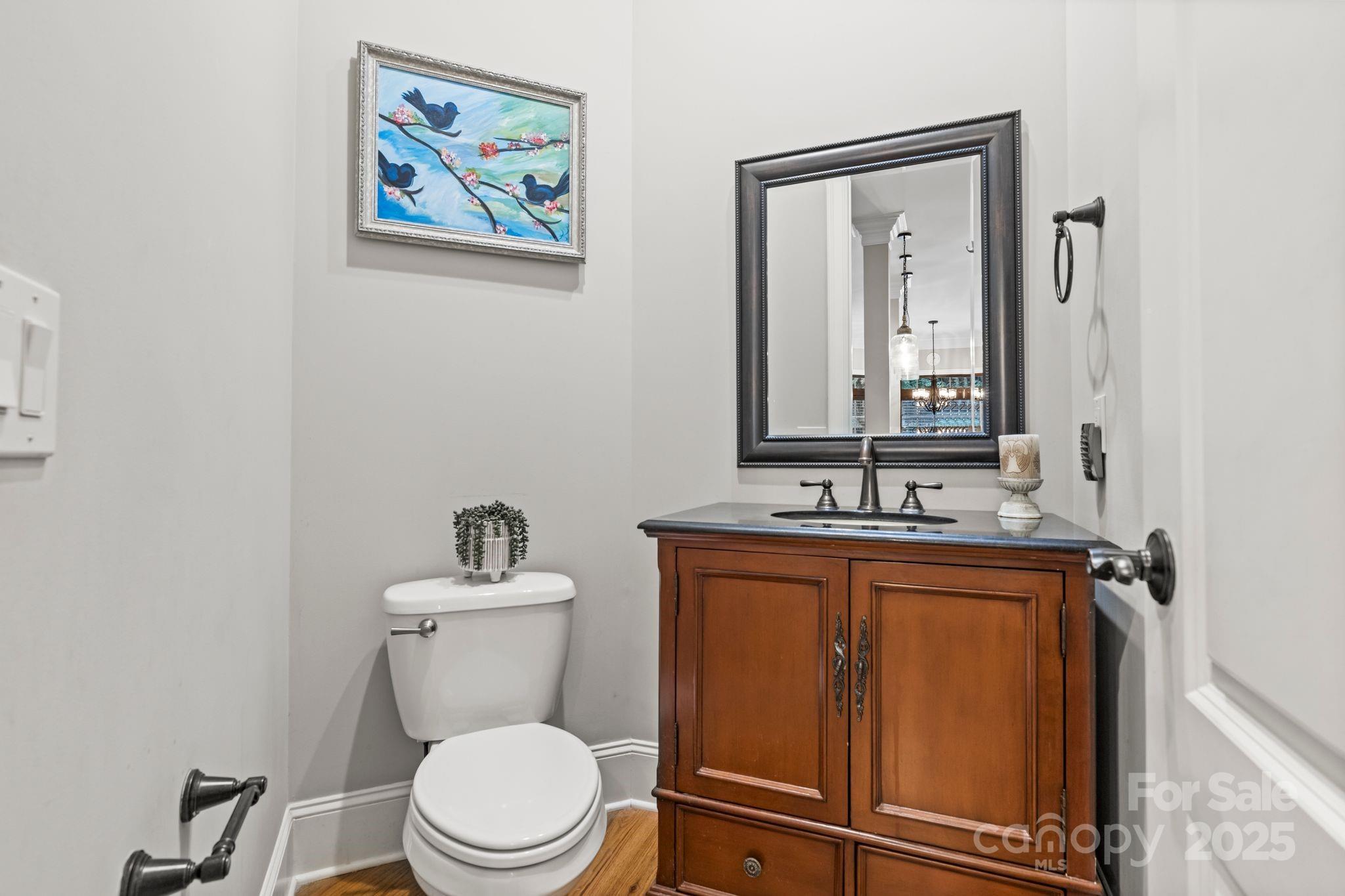 143 Greenbay Road Mooresville, NC 28117 - Photo 16 of 46 a bathroom with a toilet a sink and mirror