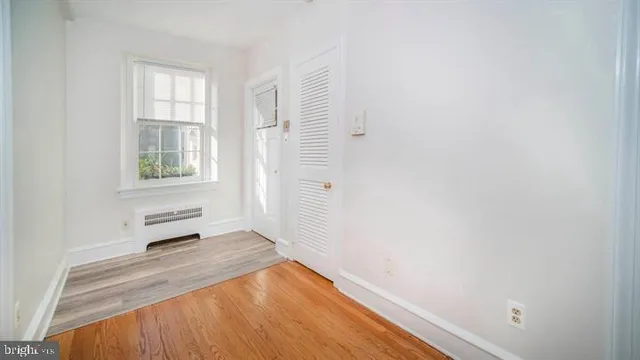 an empty room with a window