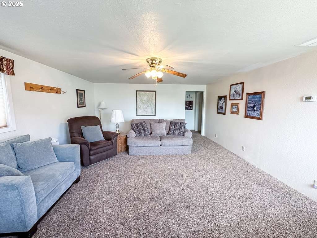 46198 Slaughterhouse Road Halfway, OR 97834 - Photo 30 of 40 a living room with furniture and a chandelier