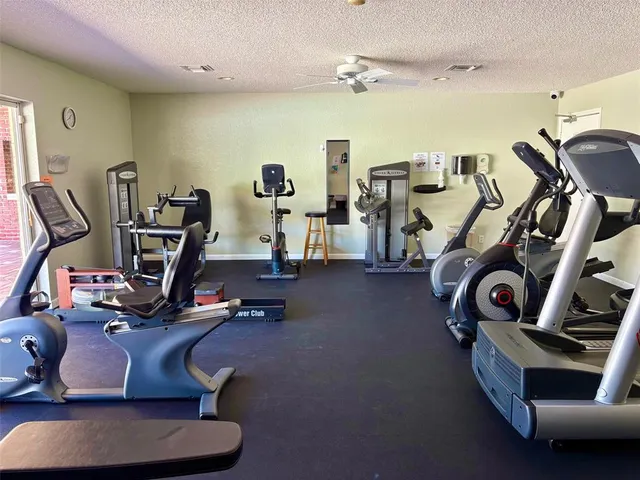 a room with gym equipment
