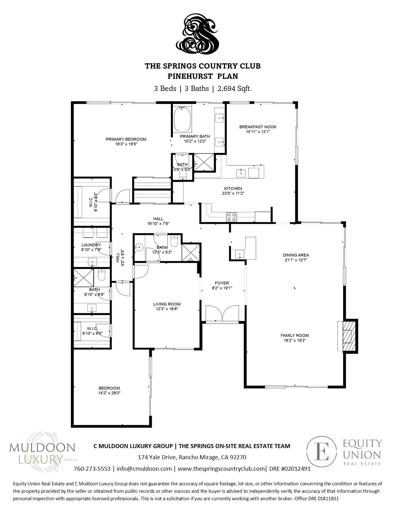 15 Duke Drive Rancho Mirage, CA 92270 - Photo 45 of 45 15 Duke Dr. Pinehurst Floorplan