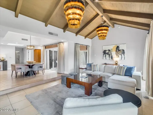 a living room with furniture