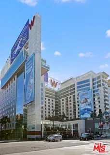 a city view with tall buildings