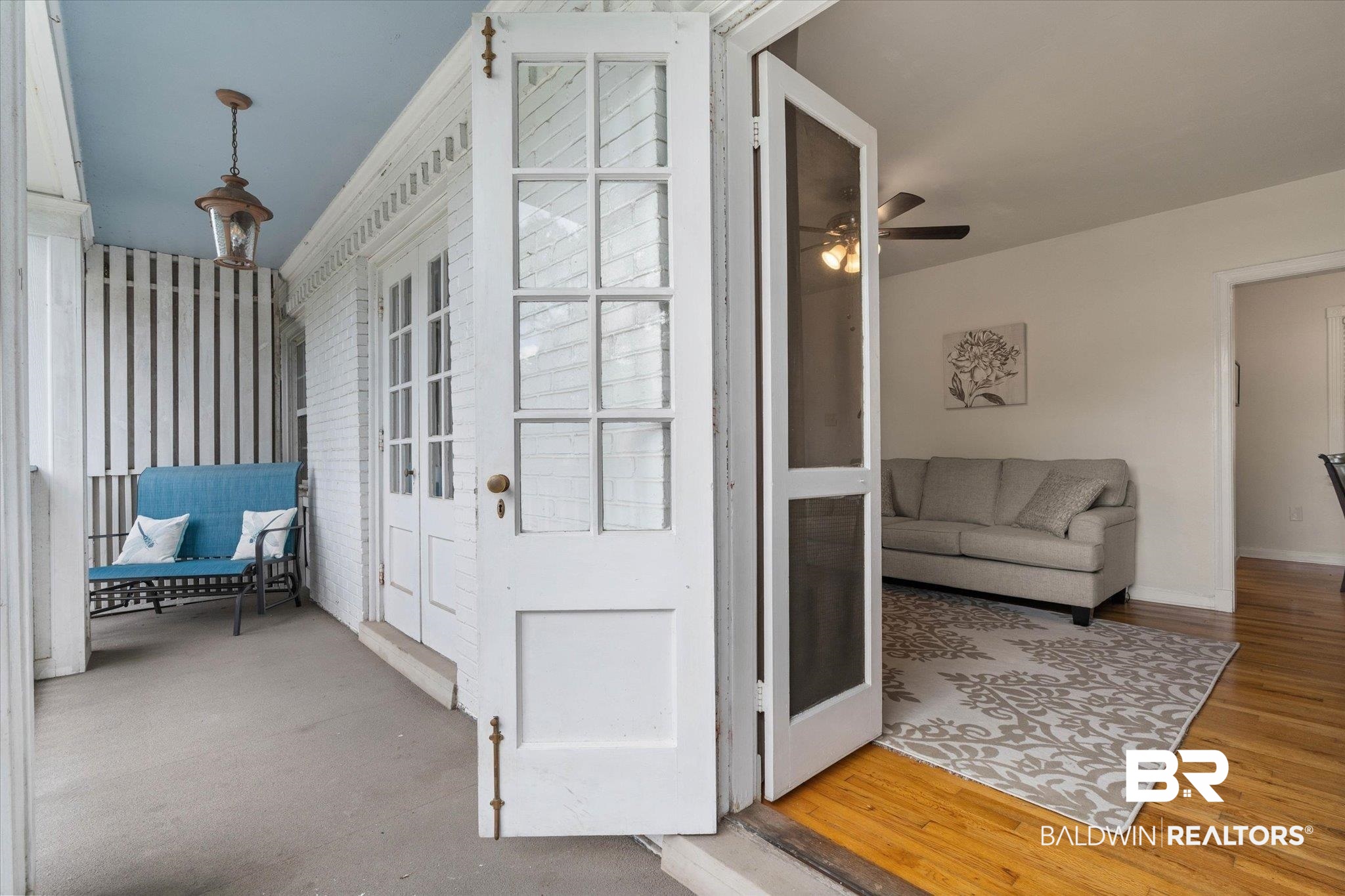 214 Upham Street, Unit 18C Mobile, AL 36607 - Photo 7 of 35 Foyer featuring a ceiling fan and wood finished floors
