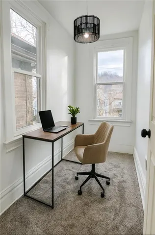 an empty room with windows