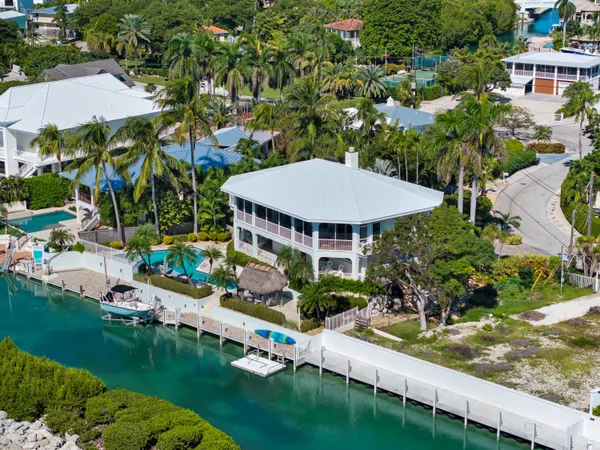an aerial view of a house