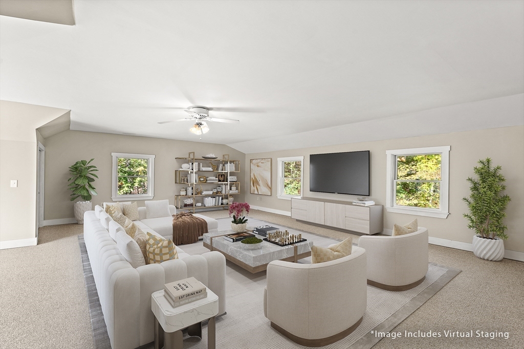 230 South Ashfield Road Conway, MA 01096 - Photo 32 of 35 a living room with furniture and a flat screen tv