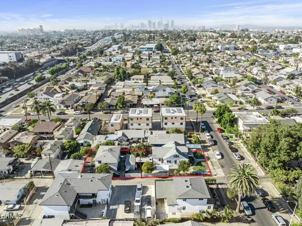 an aerial view of a city