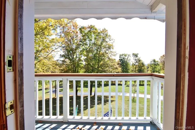 a view of a balcony