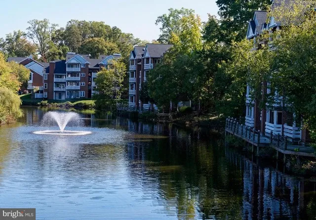 a view of a lake with houses
