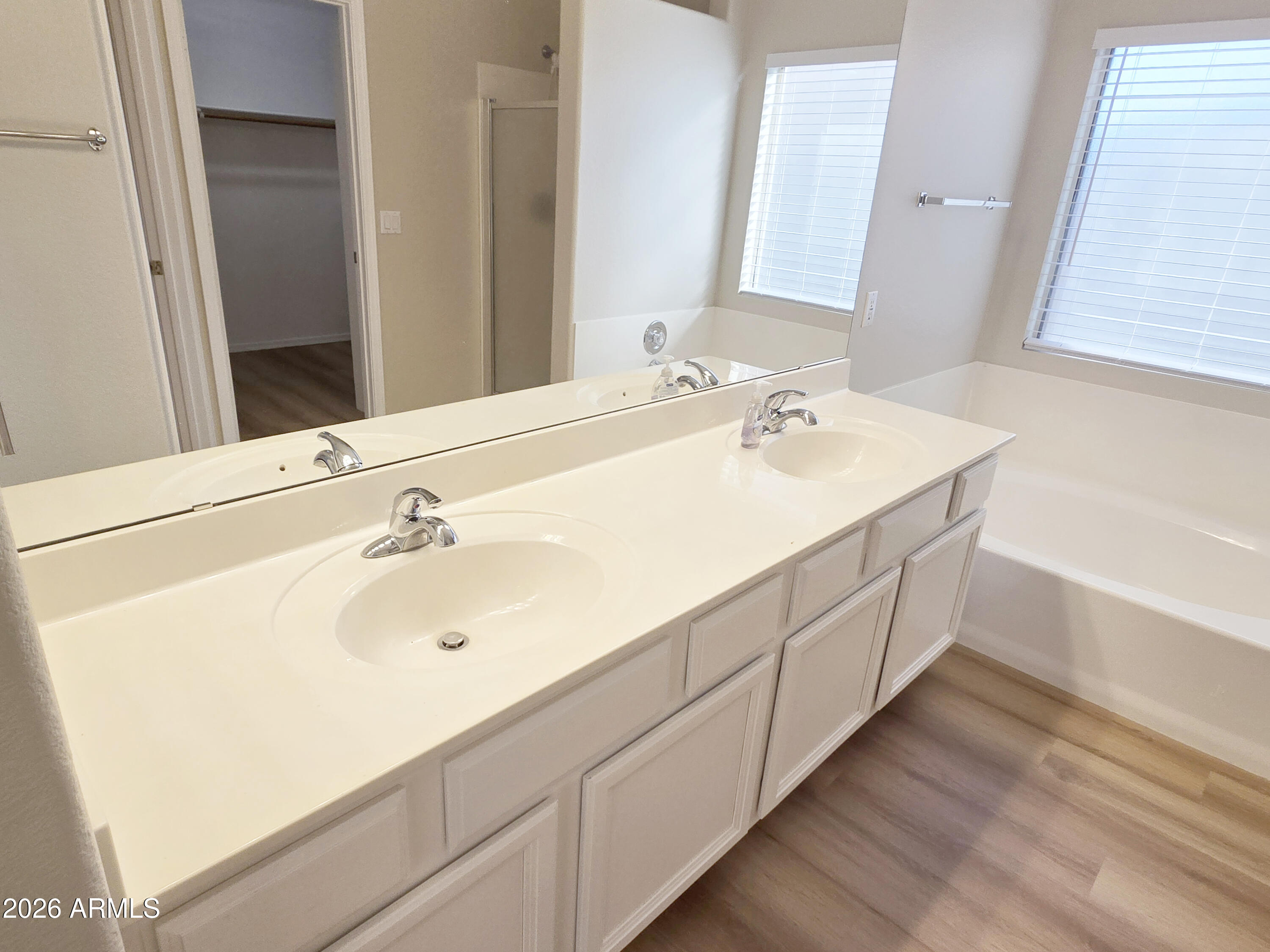 697 West Golden Street Gilbert, AZ 85233 - Photo 28 of 33 a bathroom with a double vanity sink and mirror