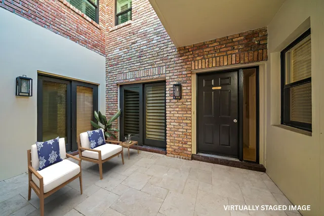 a outdoor space with patio furniture