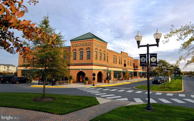 a front view of a building with street