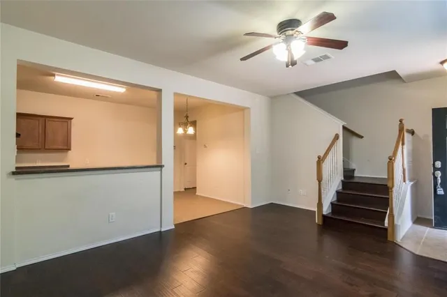 a view of entryway with wooden floor