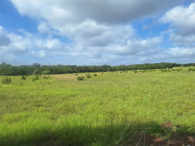 a view of a lake with houses in the background
