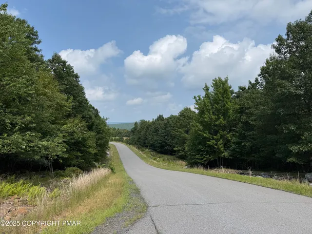 a swimming pool with some trees in the background