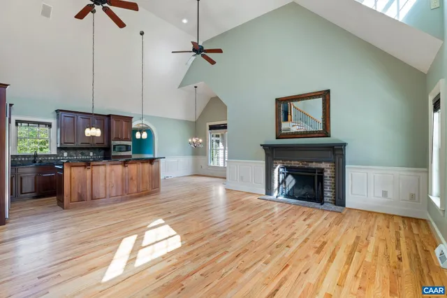 a view of balcony with deck and wooden floor