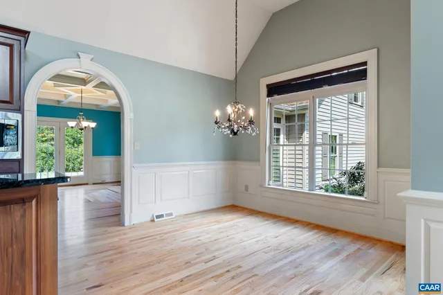 a view of a lake with a yard