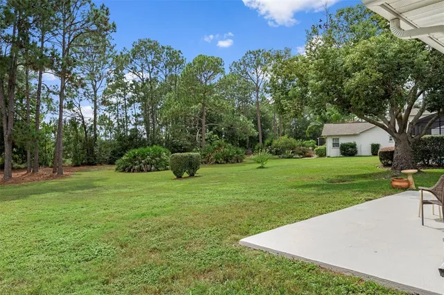 a view of a park with iron fence