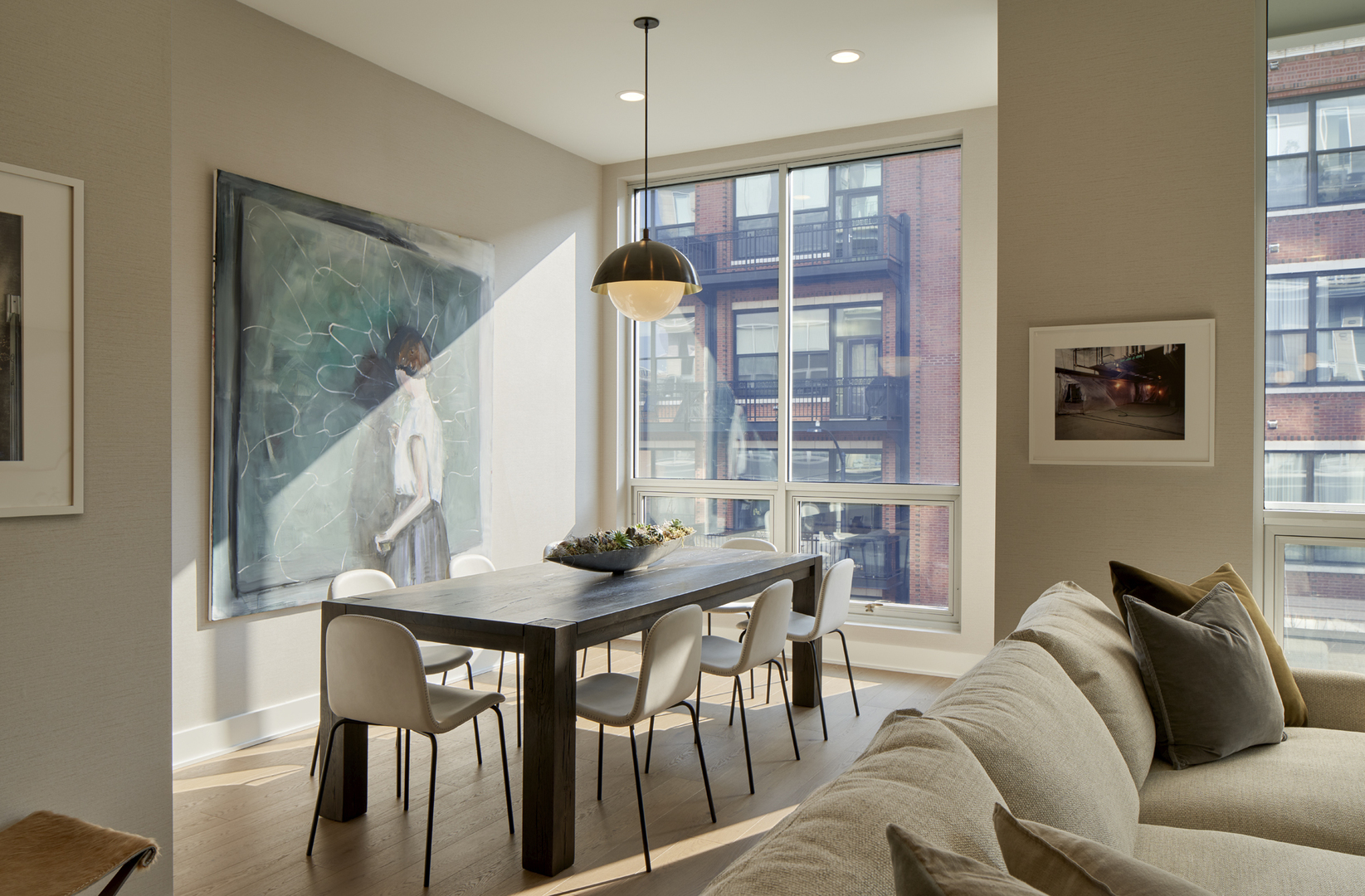 128 South Aberdeen Street, Unit 3S Chicago, IL 60607 - Photo 5 of 9 a view of a dining room with furniture window and outside view