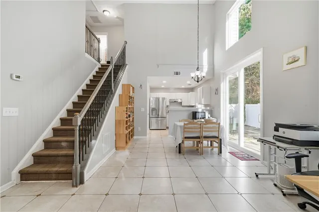 a living room with furniture