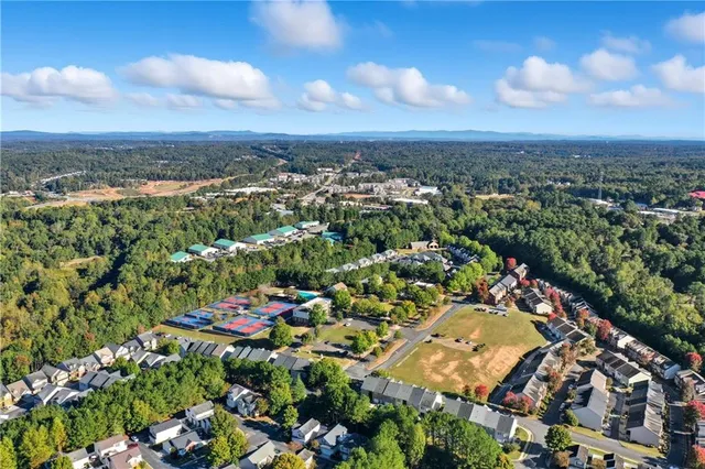 an aerial view of a city