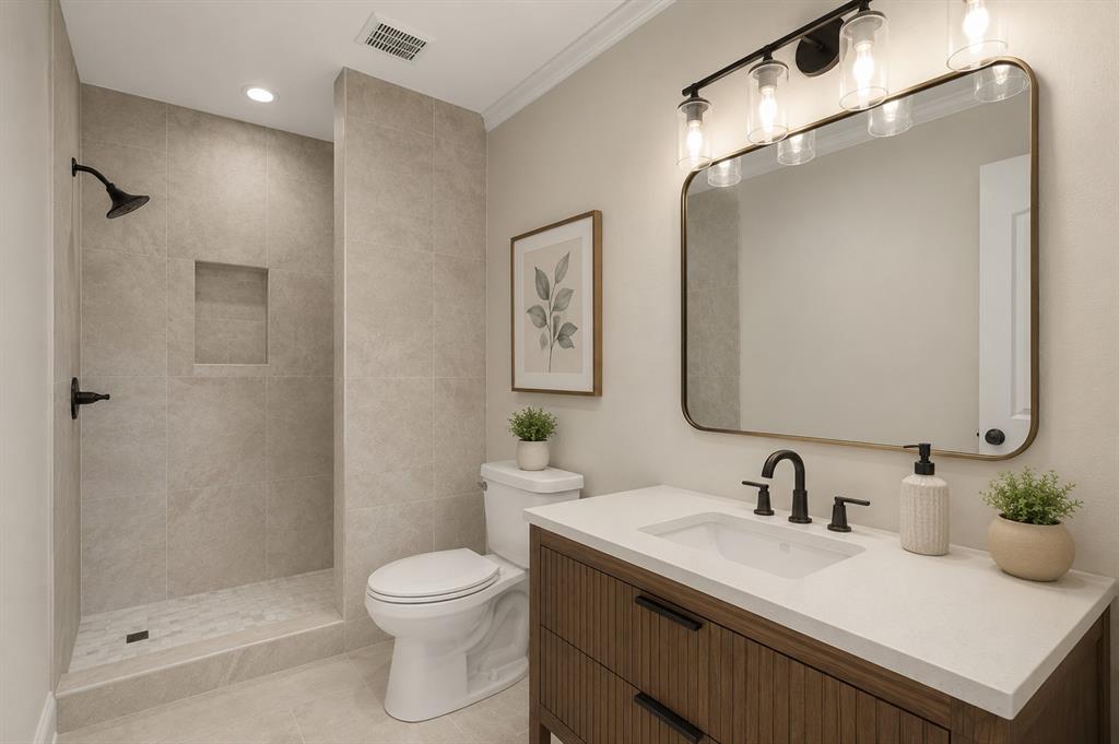 1700 Rock Ridge Road Lucas, TX 75002 - Photo 26 of 37 Rendering of cosmetic renovation. Shower will stay the same, but all tile/vanity/mirror will be replaced.
