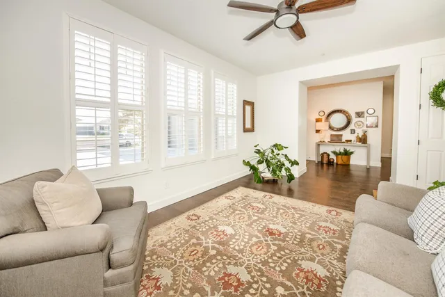 a view of livingroom with furniture and wooden floor