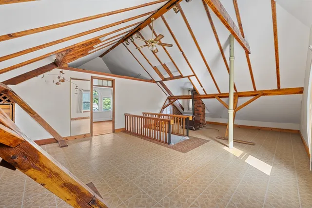 a view of a room with stairs