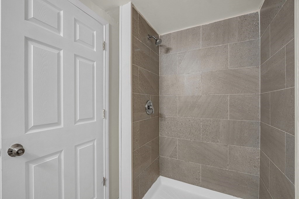 51 A Cedar Street Worcester, MA 01609 - Photo 7 of 27 a bathroom with a glass shower door