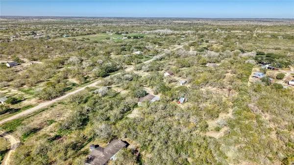 a view of a large yard with lots of bushes