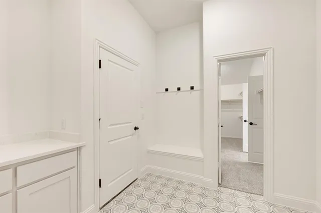 a bathroom with a shower and a sink