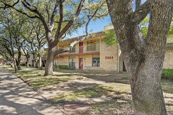 a view of a trees in front of a house