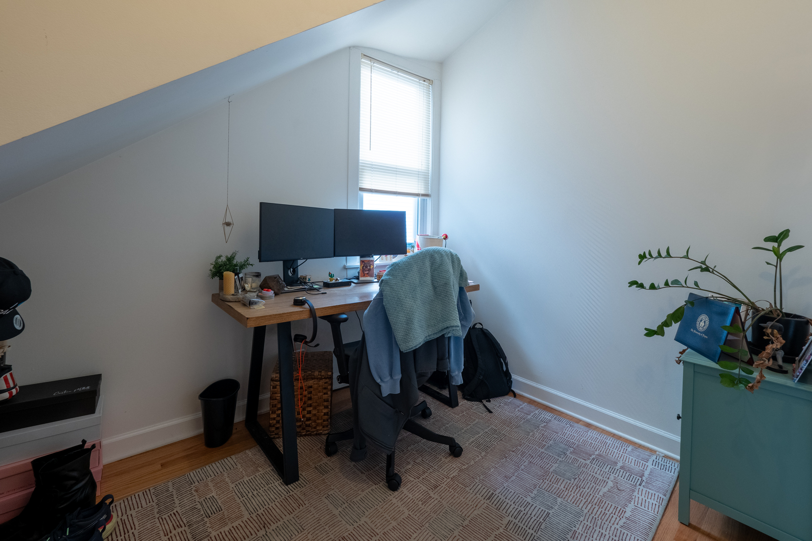 1920 West School Street Chicago, IL 60657 - Photo 11 of 36 a view of a workspace with furniture and a window