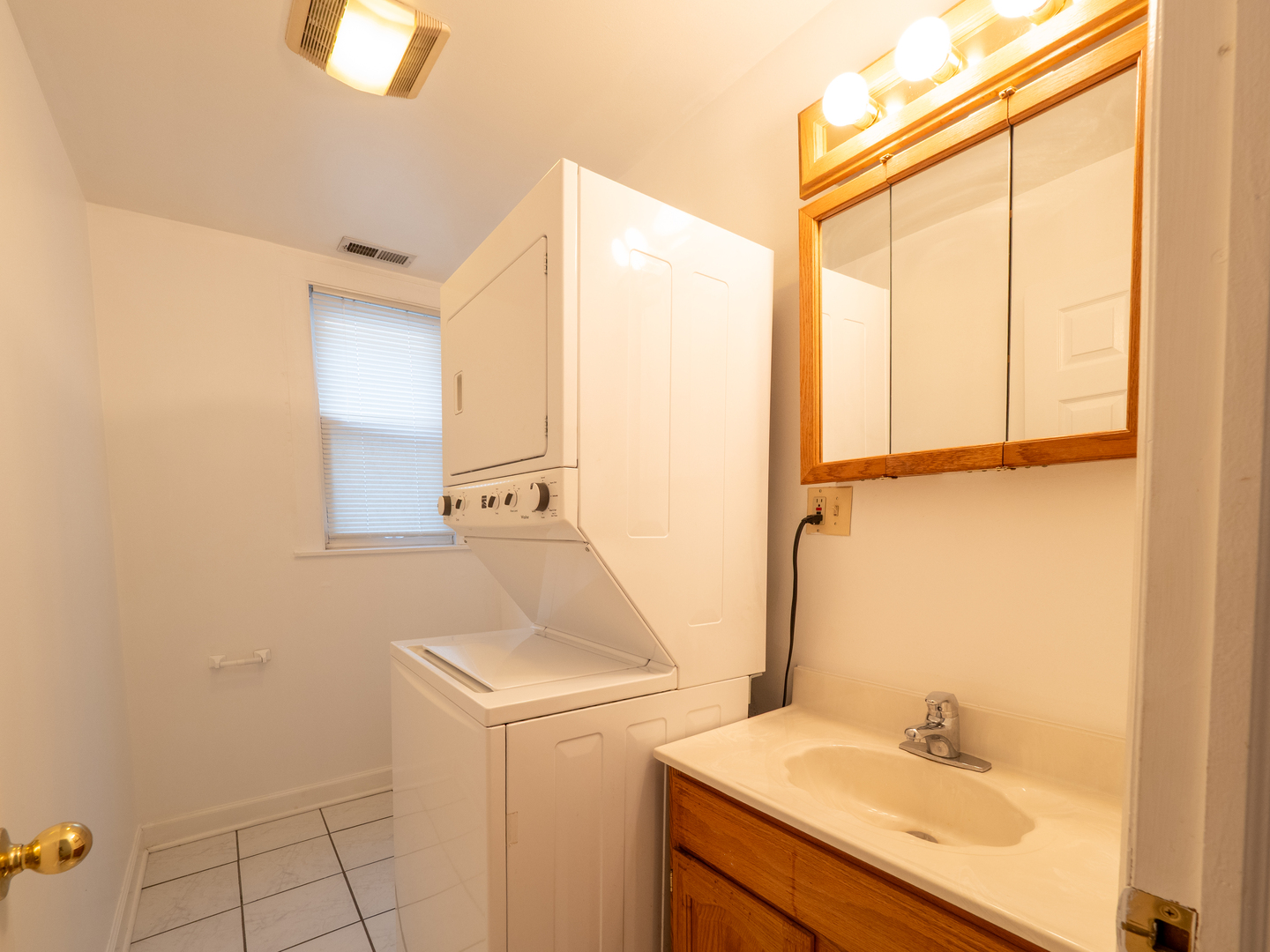 1920 West School Street Chicago, IL 60657 - Photo 28 of 36 a bathroom with a sink and a mirror
